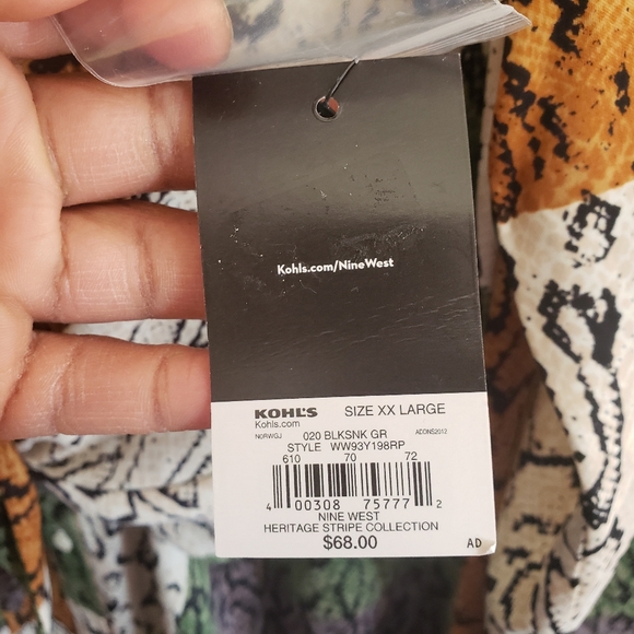 Nine West Snake Print Knot-Front Button-Up Shirt Dress - Picture 8 of 12